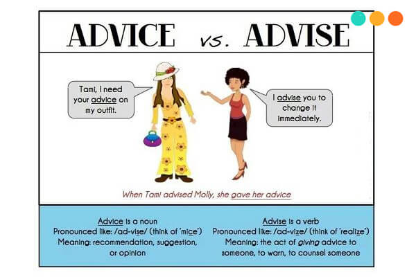 Advice và Advise